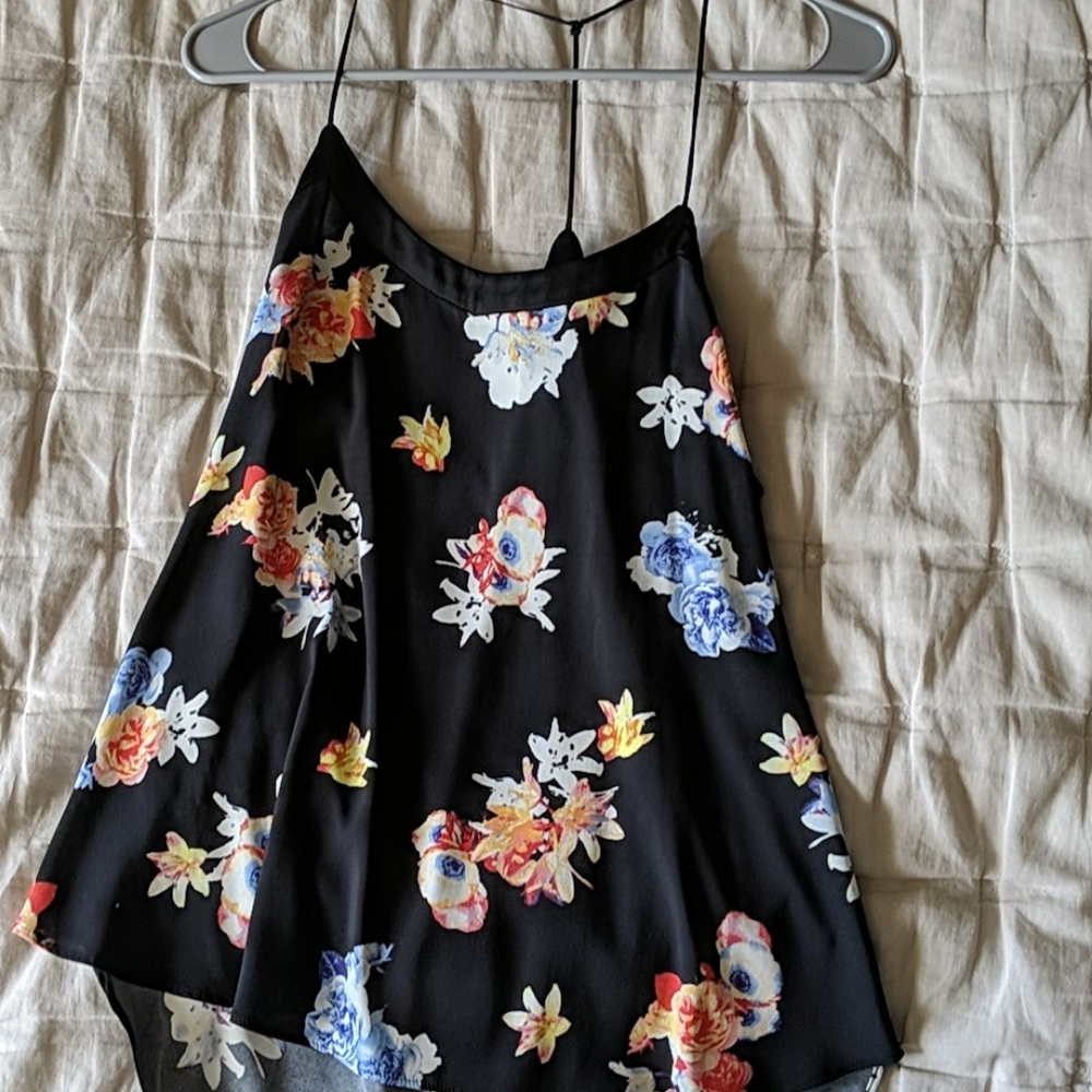 Express Floral Flowy M Blouse